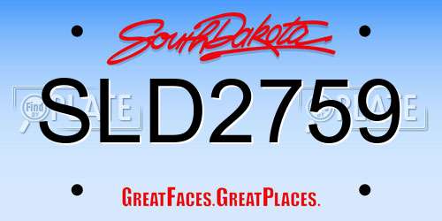 SLD2759 South Dakota License Plate