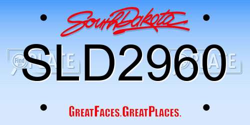 SLD2960 South Dakota License Plate
