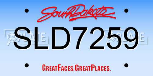 SLD7259 South Dakota License Plate