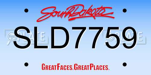 SLD7759 South Dakota License Plate