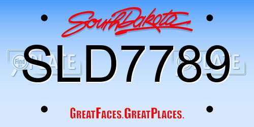 SLD7789 South Dakota License Plate