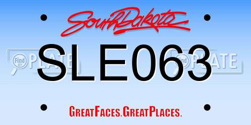 SLE063 South Dakota License Plate