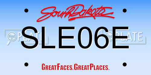 SLE06E South Dakota License Plate