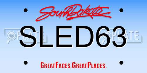 SLED63 South Dakota License Plate