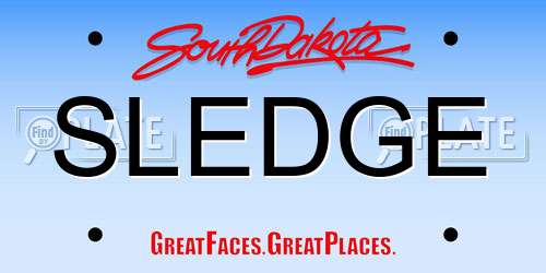 SLEDGE South Dakota License Plate