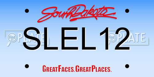 SLEL12 South Dakota License Plate