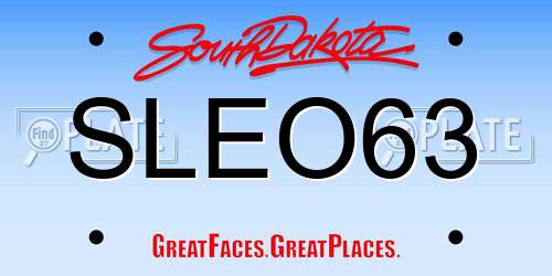 SLEO63 South Dakota License Plate