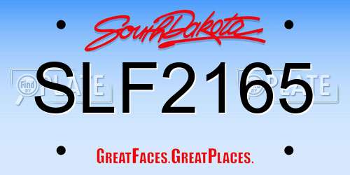 SLF2165 South Dakota License Plate