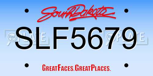 SLF5679 South Dakota License Plate