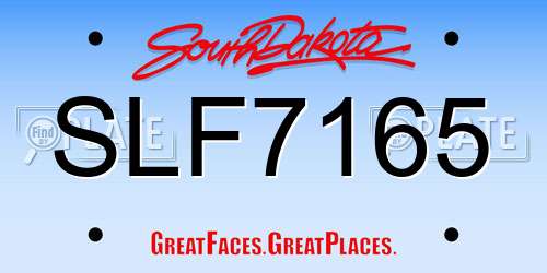 SLF7165 South Dakota License Plate