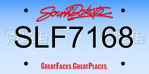 SLF7168 South Dakota License Plate