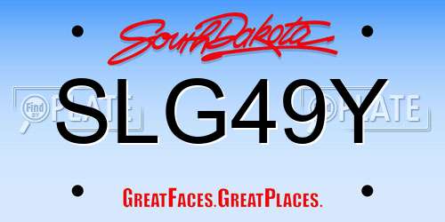 SLG49Y South Dakota License Plate