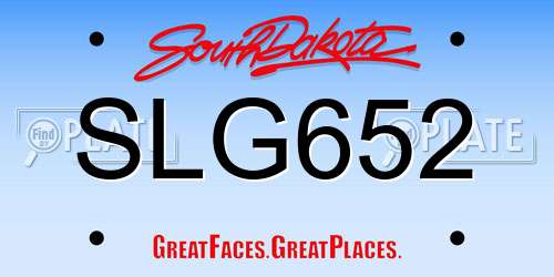 SLG652 South Dakota License Plate