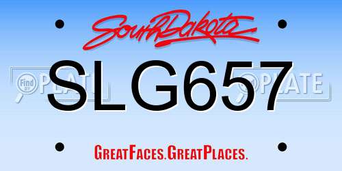 SLG657 South Dakota License Plate