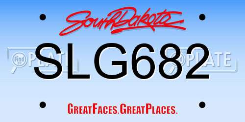 SLG682 South Dakota License Plate