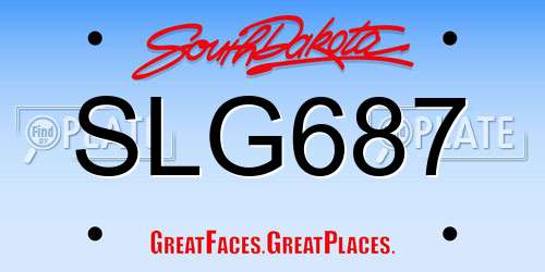 SLG687 South Dakota License Plate