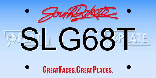 SLG68T South Dakota License Plate