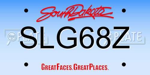 SLG68Z South Dakota License Plate