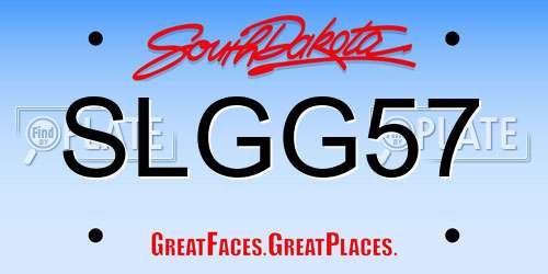 SLGG57 South Dakota License Plate