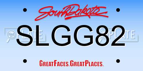 SLGG82 South Dakota License Plate