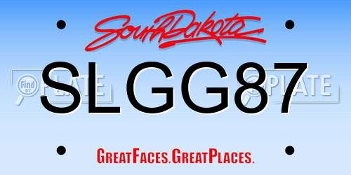 SLGG87 South Dakota License Plate