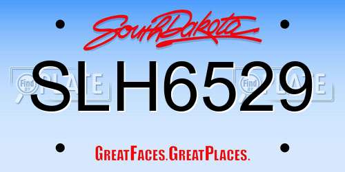 SLH6529 South Dakota License Plate