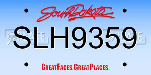 SLH9359 South Dakota License Plate