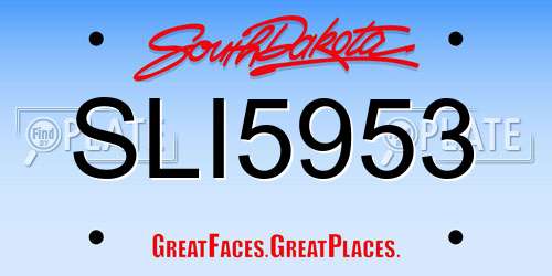 SLI5953 South Dakota License Plate