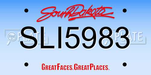 SLI5983 South Dakota License Plate