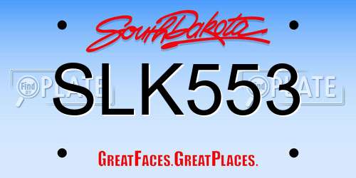 SLK553 South Dakota License Plate