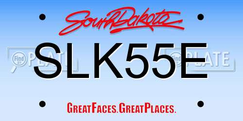 SLK55E South Dakota License Plate