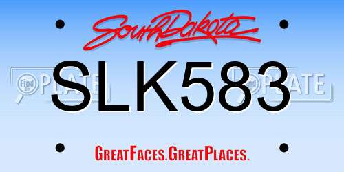 SLK583 South Dakota License Plate