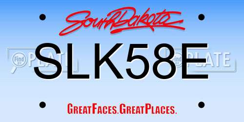 SLK58E South Dakota License Plate