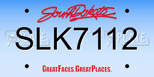 SLK7112 South Dakota License Plate