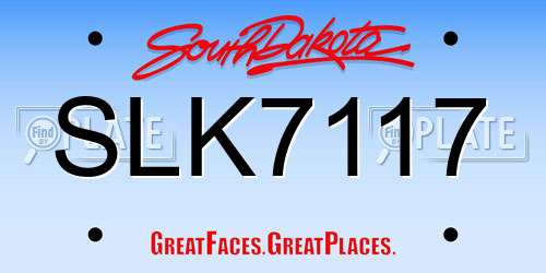 SLK7117 South Dakota License Plate