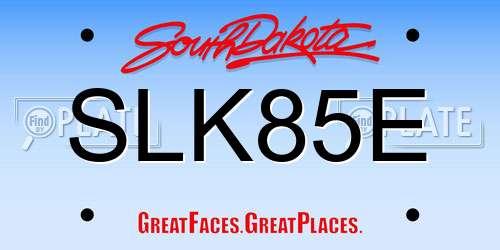 SLK85E South Dakota License Plate