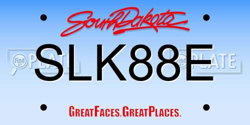 SLK88E South Dakota License Plate