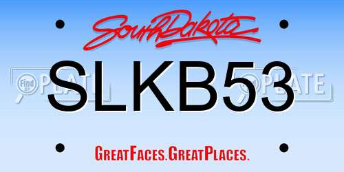 SLKB53 South Dakota License Plate