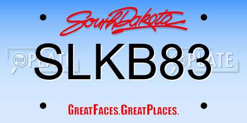 SLKB83 South Dakota License Plate