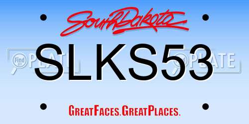 SLKS53 South Dakota License Plate