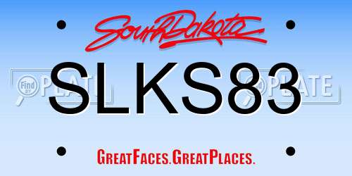SLKS83 South Dakota License Plate