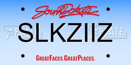 SLKZIIZ South Dakota License Plate