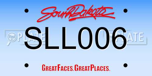 SLL006 South Dakota License Plate