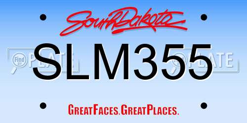SLM355 South Dakota License Plate