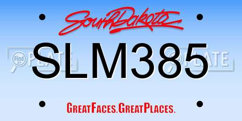 SLM385 South Dakota License Plate
