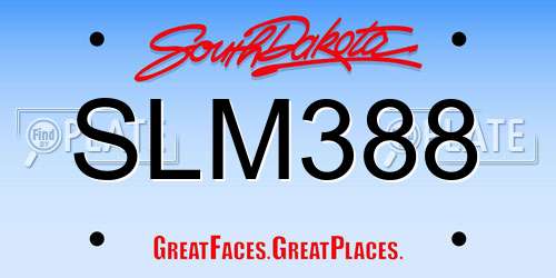 SLM388 South Dakota License Plate