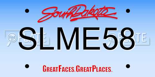 SLME58 South Dakota License Plate
