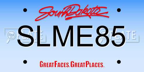 SLME85 South Dakota License Plate
