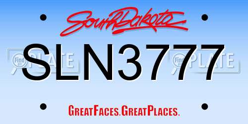 SLN3777 South Dakota License Plate