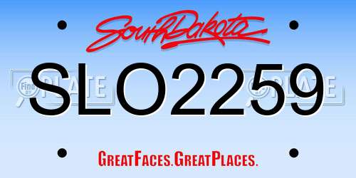 SLO2259 South Dakota License Plate